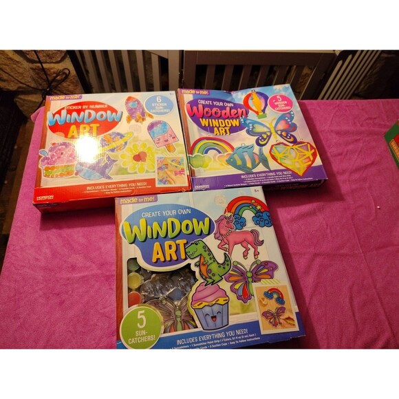 (3) Made by Me Window Art Creations Activity Kits - Picture 1 of 7